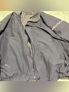 Vintage Nautica Navy Blue Zip-Up Reversible  Jacket